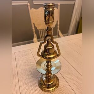Baldwin brass pub bell‎ candlestick, 13" height